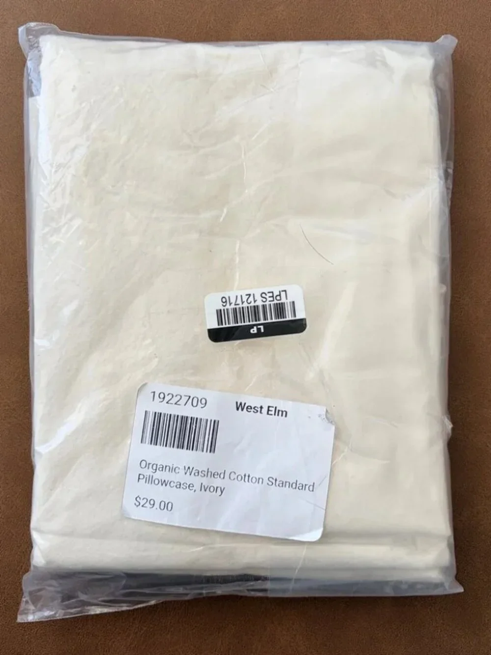 NWT West Elm Organic Washed Cotton Standard Pillowcases - Ivory (2)